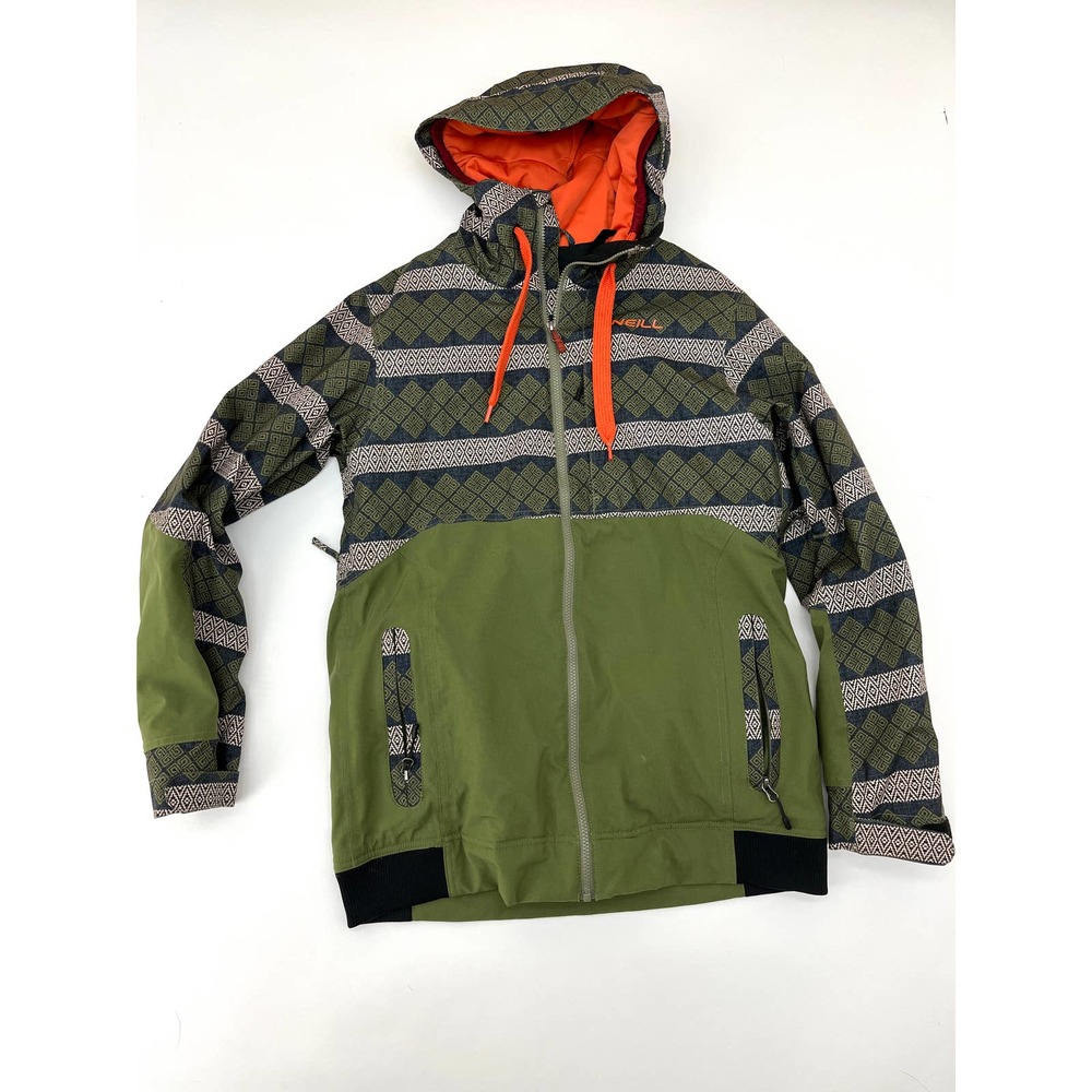 O'Neill Olive Green & Orange Hooded Performance Jacket